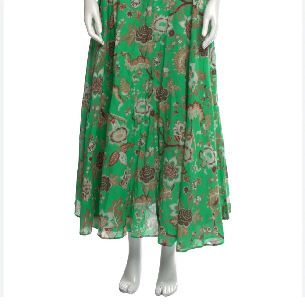 Cara Cara Green and Brown Floral Skirt medium - Picture 5 of 7